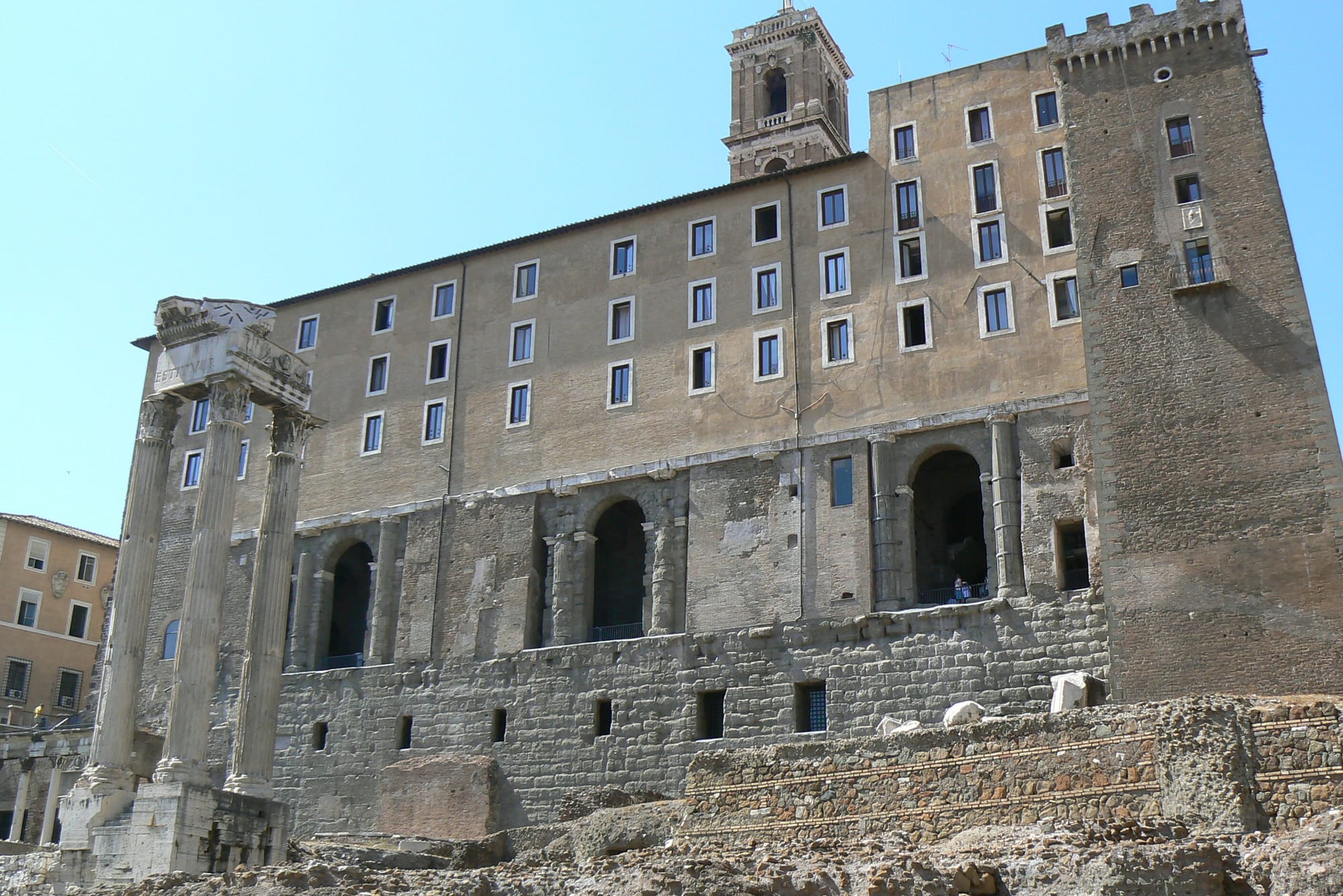 Rome Forum Romanum Tabularium-the&nbsp;official records office of ancient Rome&nbsp;and house of the offices of many city officials. 
