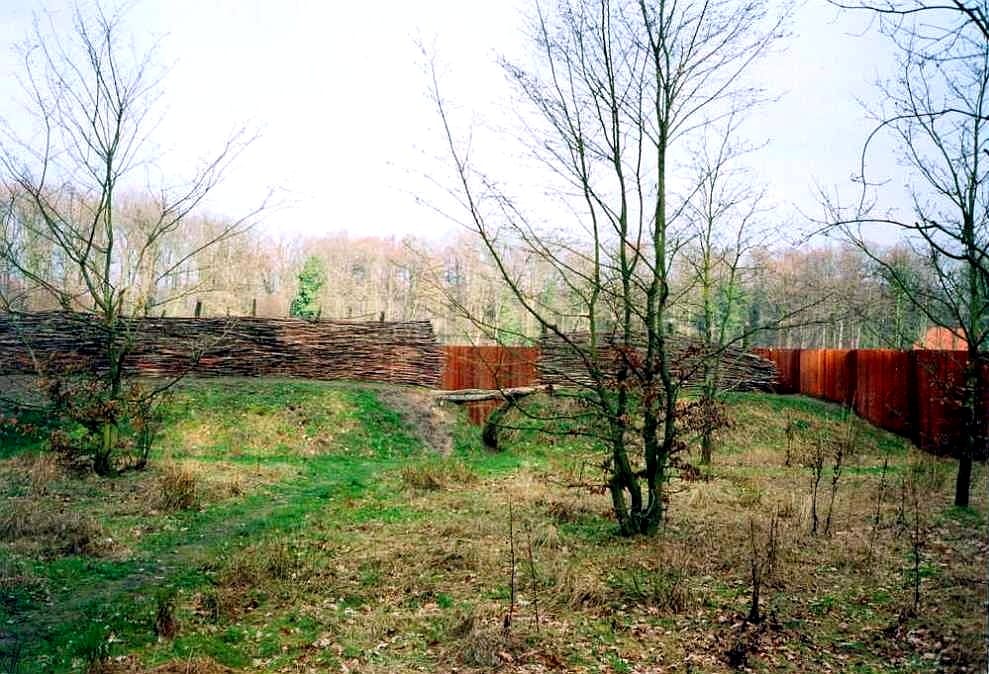 The reconstructed ramparts on the Varus battlefield near Kalkriese