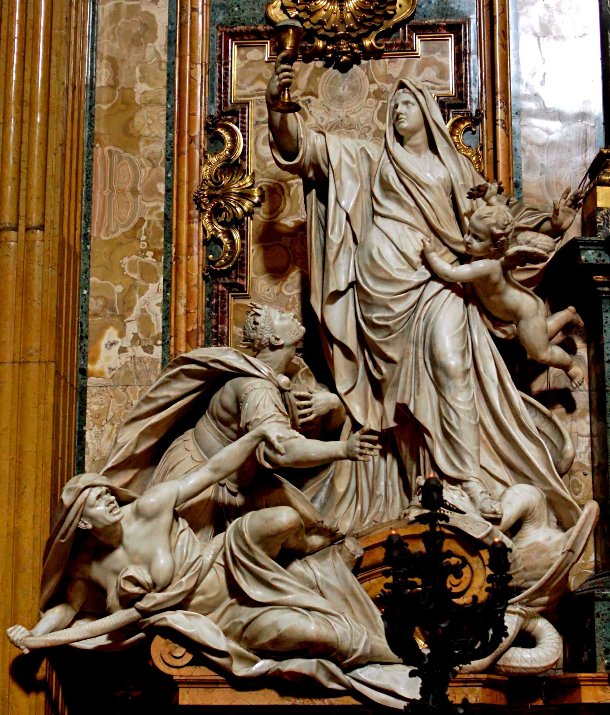 Triumph of Faith over Idolatry Theodon. Work of Jean-Baptiste Théodon