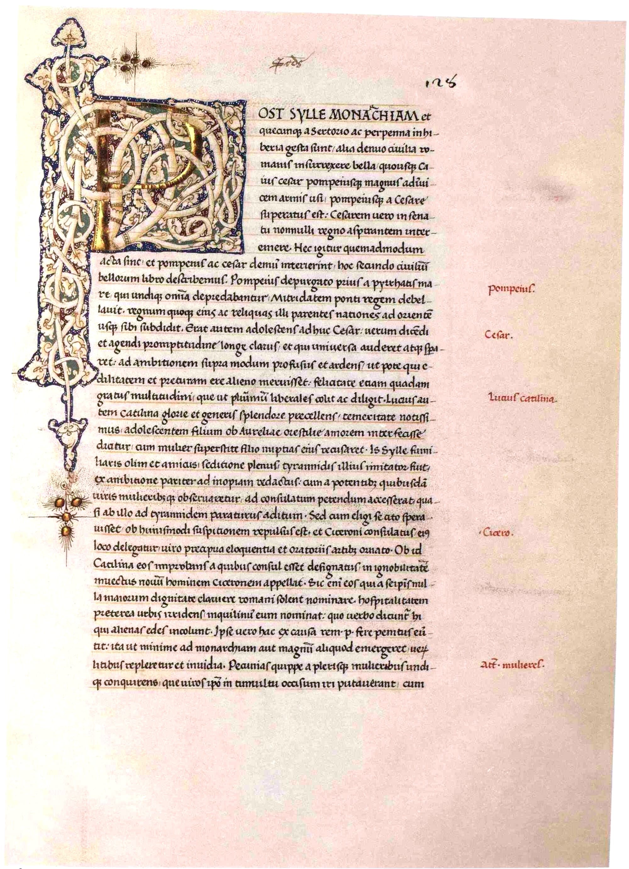 A page of the Latin translation of Appian’s „Roman History“ by Pier Candido Decembrio in the manuscript Paris, Bibliothèque nationale de France,