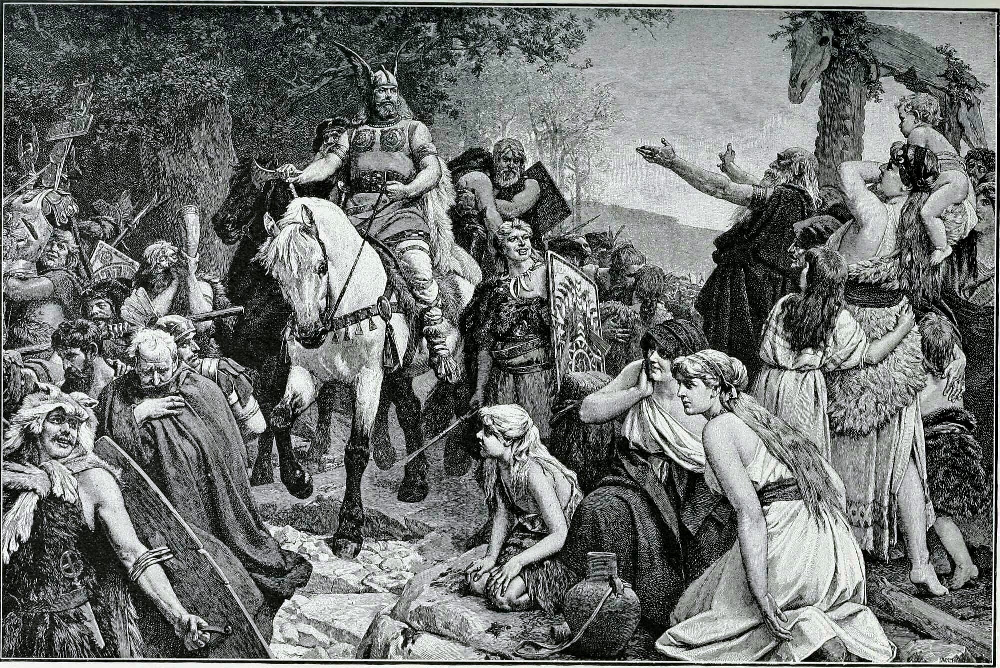Arminius after the defeat of the Romans in Teutoburg Forest. 