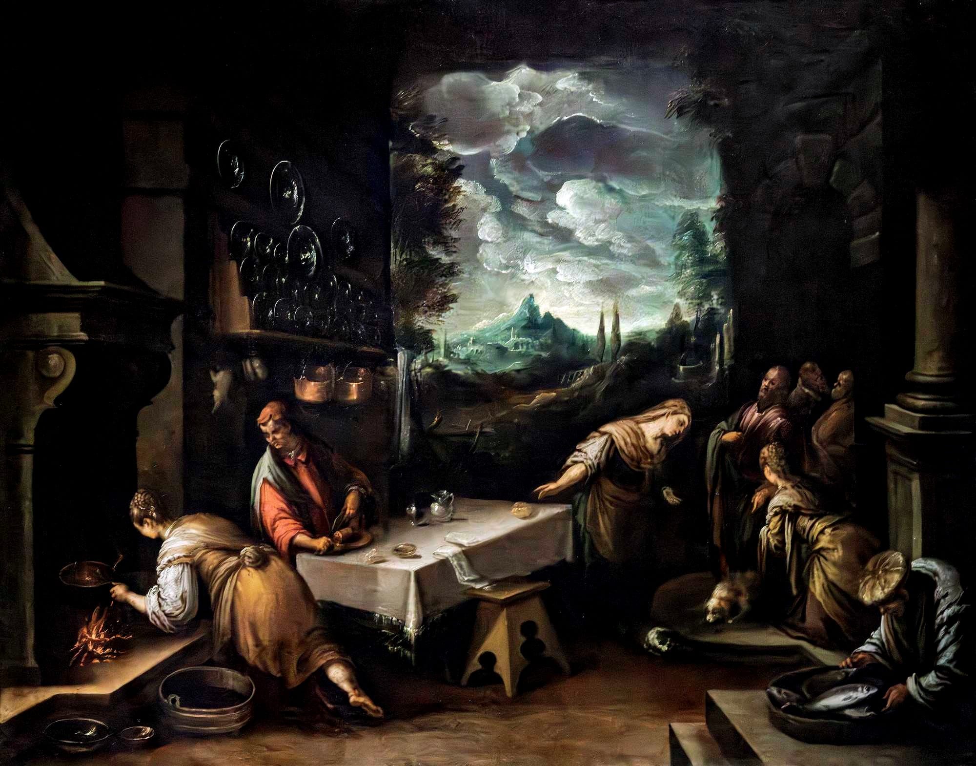 Jesus at the home of Marta and Maria by Hans Rottenhammer and Paul Brill