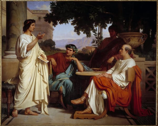 Horace, Virgil and Varius at the house of Maecenas