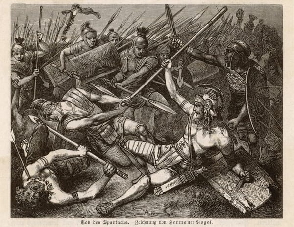 Spartacus' death by Hermann Vogel, 1882