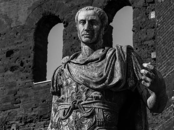 Julius Caesar statue, the Palatine Gate, Turin, Italy