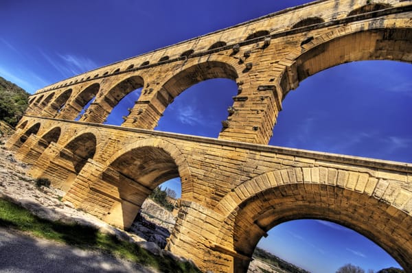 Pont du Gard's stone blocks, some of which weigh up to six tons.