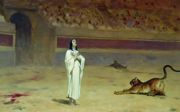 A painting by Fedor Bronnikov, dubbed Martyr in the Circus Arena