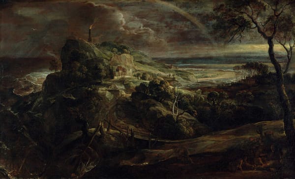 A storm in the Mediterranean, a painting by Rubens that is heavily debated on whether it contains the scene of Saint Paul's shipwreck or not