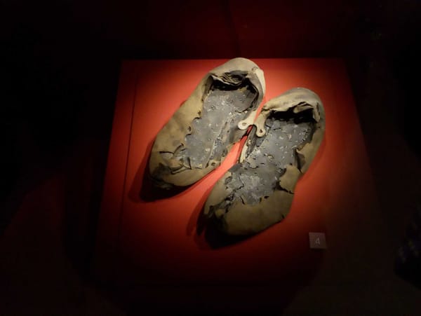 Vindolanda Roman shoes in the museum